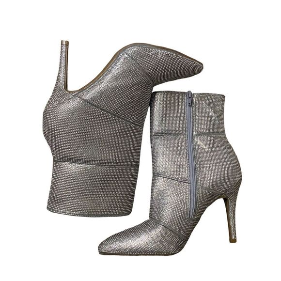 Andiamo Atrendy Rhinestone Encrusted Bootie with Silver Crystals - Picture 3 of 10